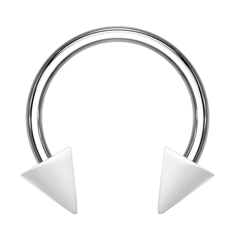 A 16 gauge white spike earring pictured against a white background.