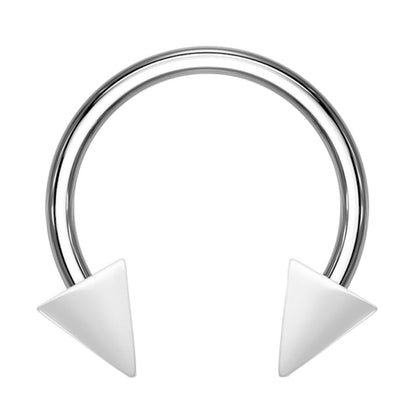 A 16 gauge white spike earring pictured against a white background.