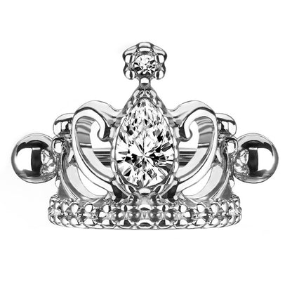 A surgical steel tiara earring cuff pictured against a white background.