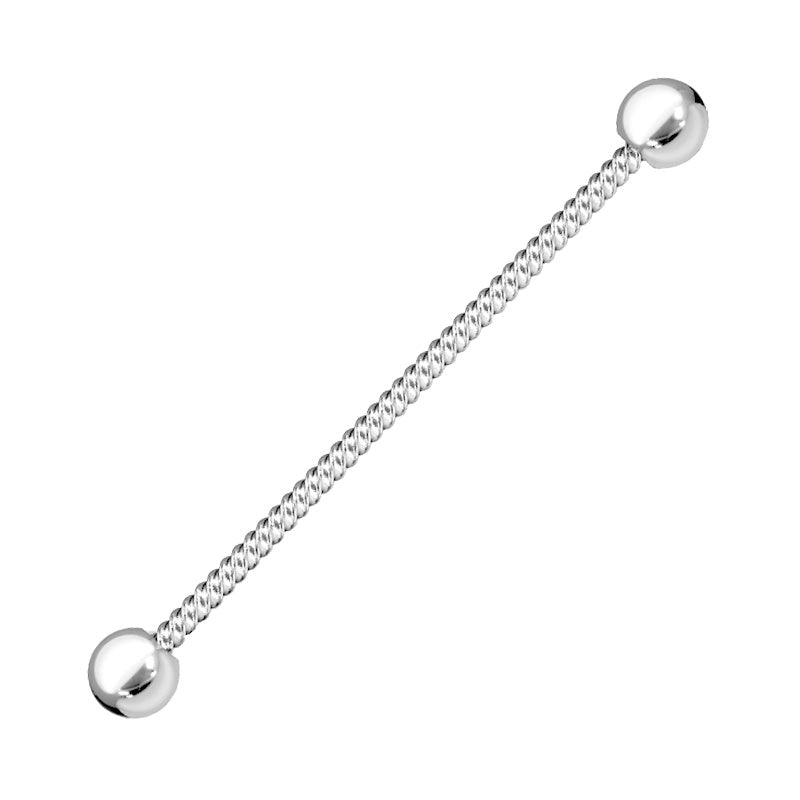 A surgical steel twisted rope industrial bar pictured against a white background.